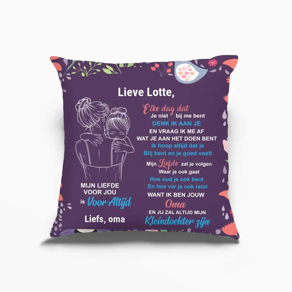 Personalized pillowcase from grandpa or grandma to grandchild - Personalize the name