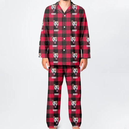 Gepersonaliseerde blokjes pyjama met jouw huisdier(en) erop - Voeg tot 4 foto's en namen toe