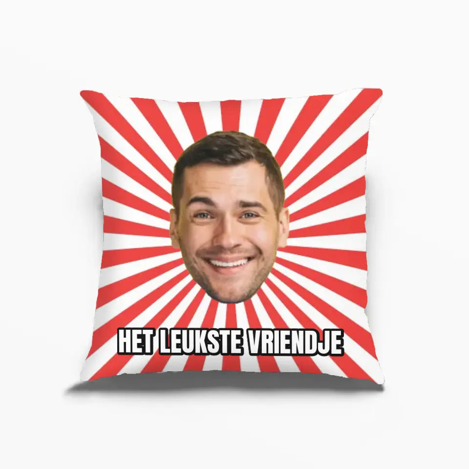 Personalized sunburst effect pillowcase - Cut-out head + text