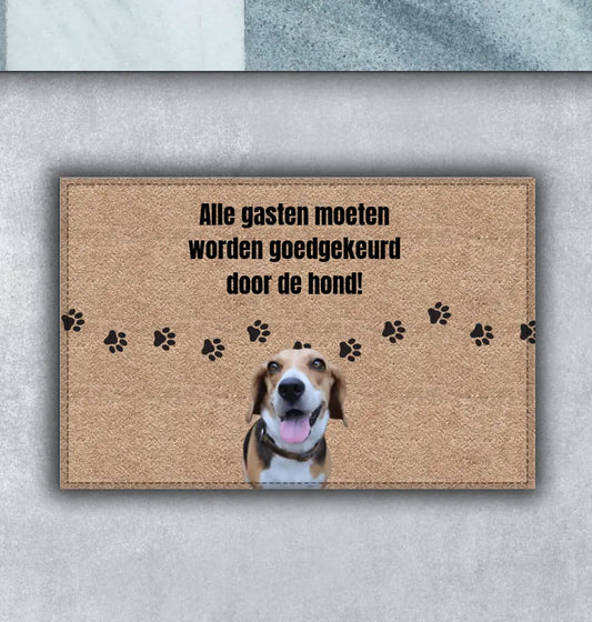 Gepersonaliseerde huisdieren deurmat -  "Gasten moeten worden goedgekeurd door de dieren"