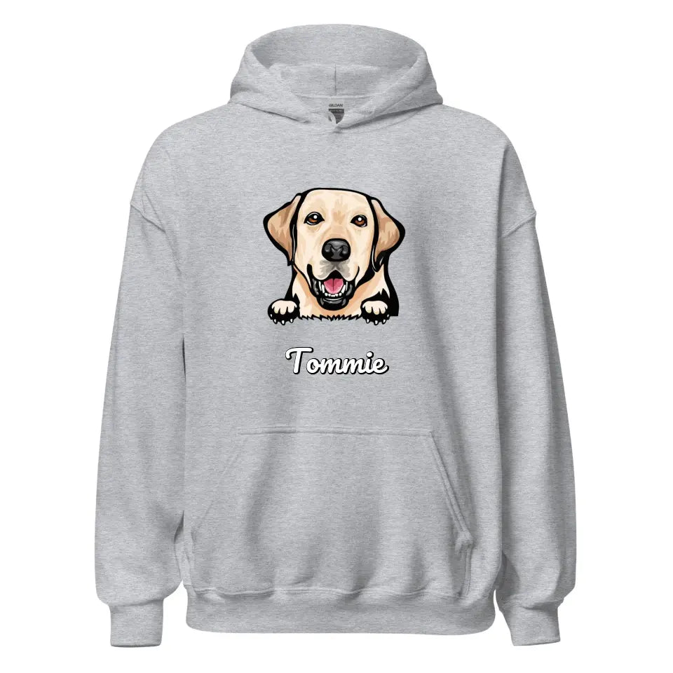 Gepersonaliseerde hoodie  - Cartoon Huisdier + naam - Iedereen Blij