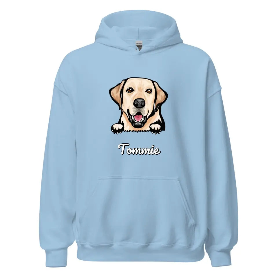 Gepersonaliseerde hoodie  - Cartoon Huisdier + naam - Iedereen Blij