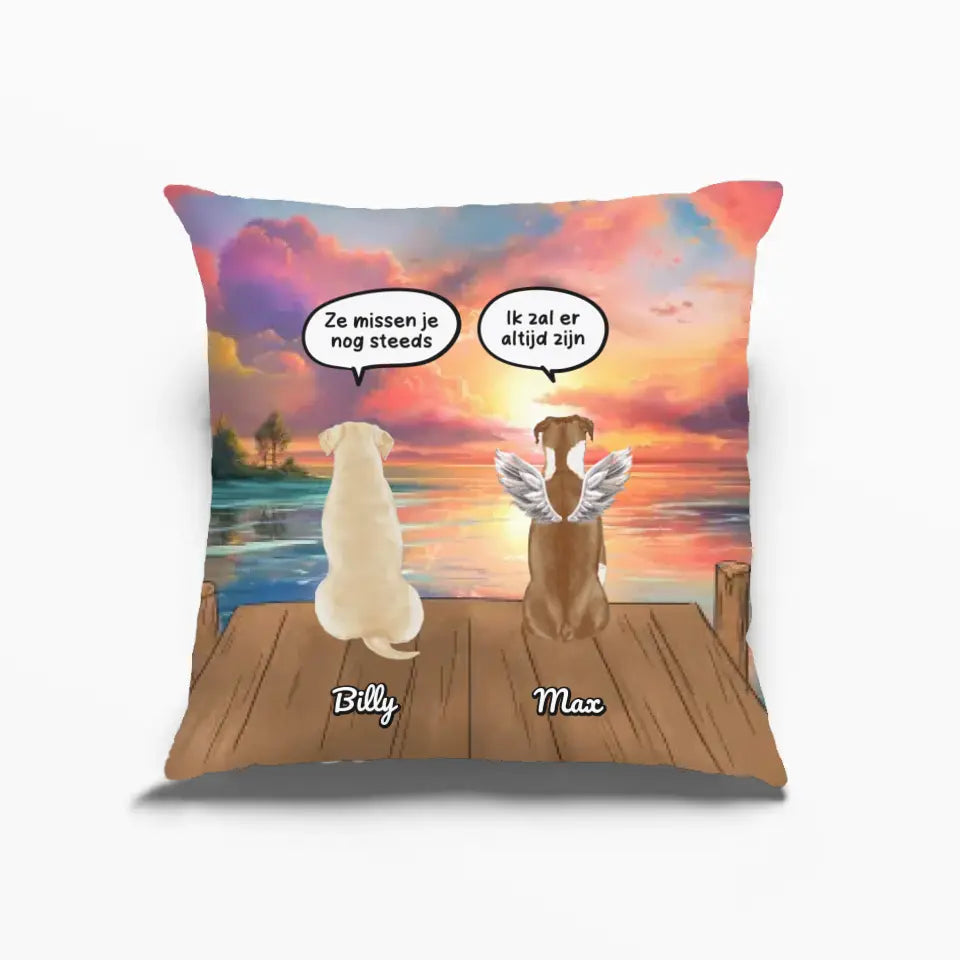 Personalisierter Kissenbezug – Erinnerungsstück an Ihr Haustier – „Sie reden immer noch über dich…“