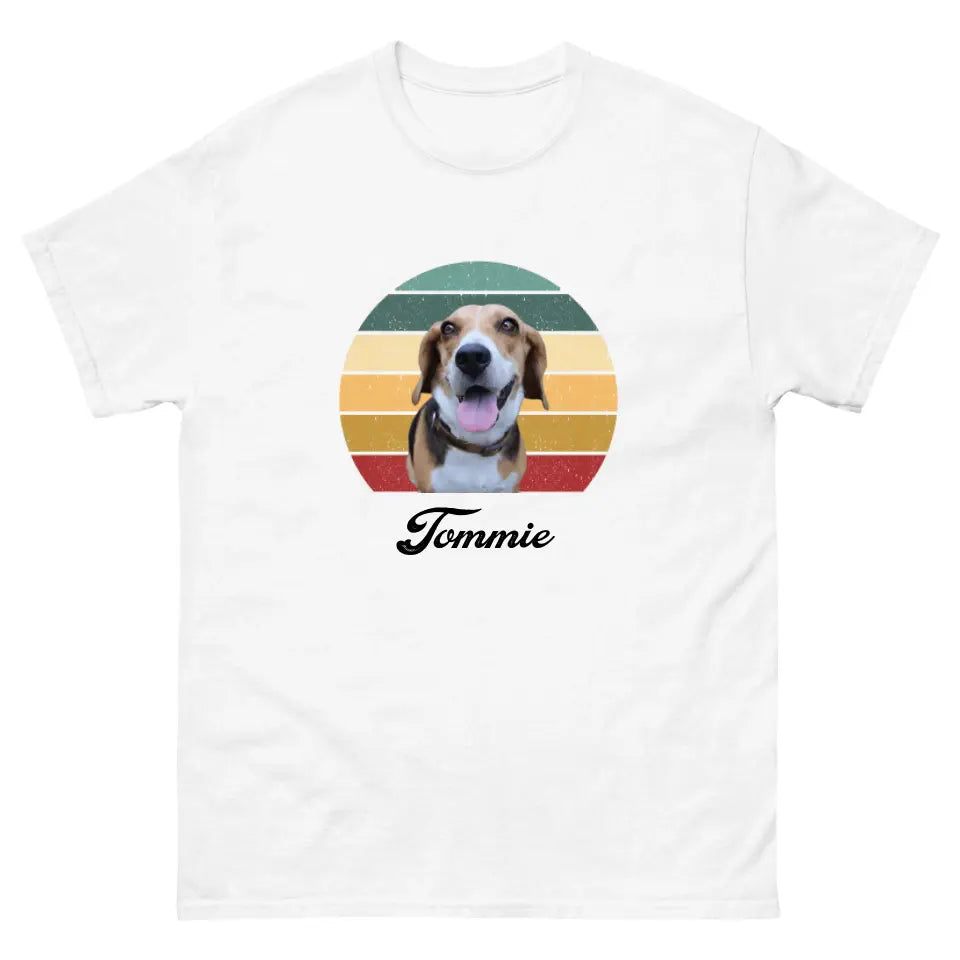 Gepersonaliseerd Vintage T-shirt - Uitgeknipte foto van huisdier + naam - Iedereen Blij