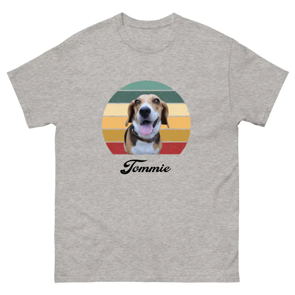 Gepersonaliseerd Vintage T-shirt - Uitgeknipte foto van huisdier + naam - Iedereen Blij