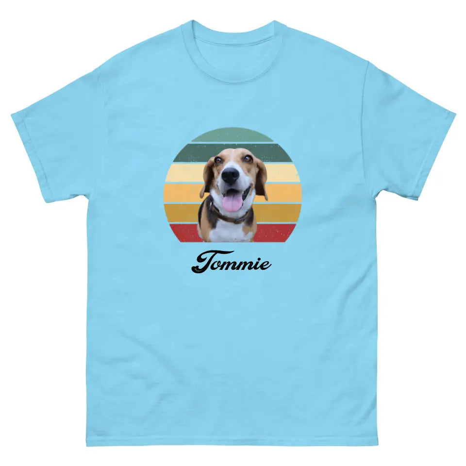 Gepersonaliseerd Vintage T-shirt - Uitgeknipte foto van huisdier + naam - Iedereen Blij