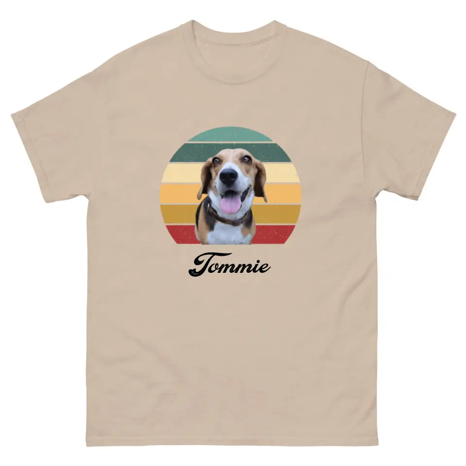 Gepersonaliseerd Vintage T-shirt - Uitgeknipte foto van huisdier + naam - Iedereen Blij