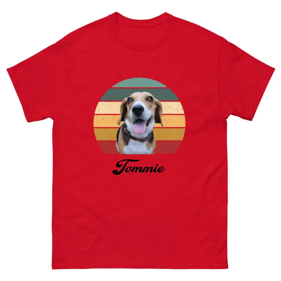 Gepersonaliseerd Vintage T-shirt - Uitgeknipte foto van huisdier + naam - Iedereen Blij