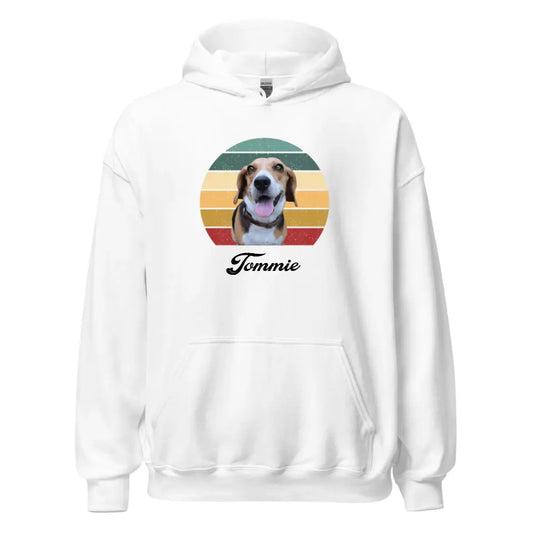 Gepersonaliseerde Vintage Hoodie - Uitgeknipte foto van huisdier + naam - Iedereen Blij