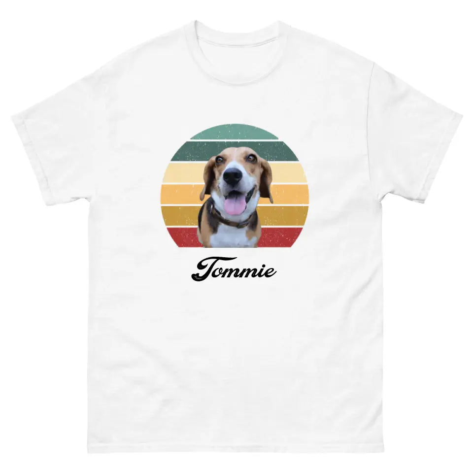 Gepersonaliseerd Vintage T-shirt - Uitgeknipte foto van huisdier + naam - Iedereen Blij