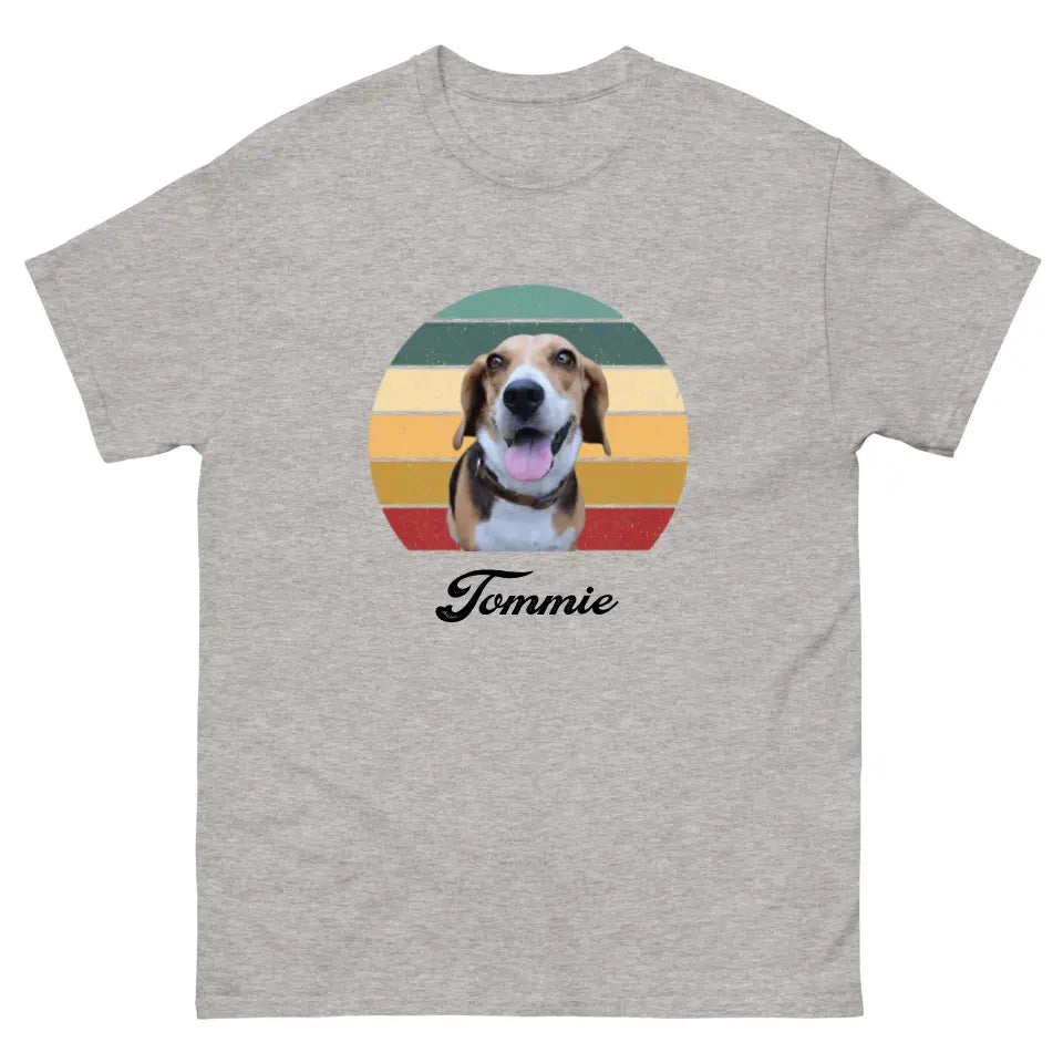 Gepersonaliseerd Vintage T-shirt - Uitgeknipte foto van huisdier + naam - Iedereen Blij