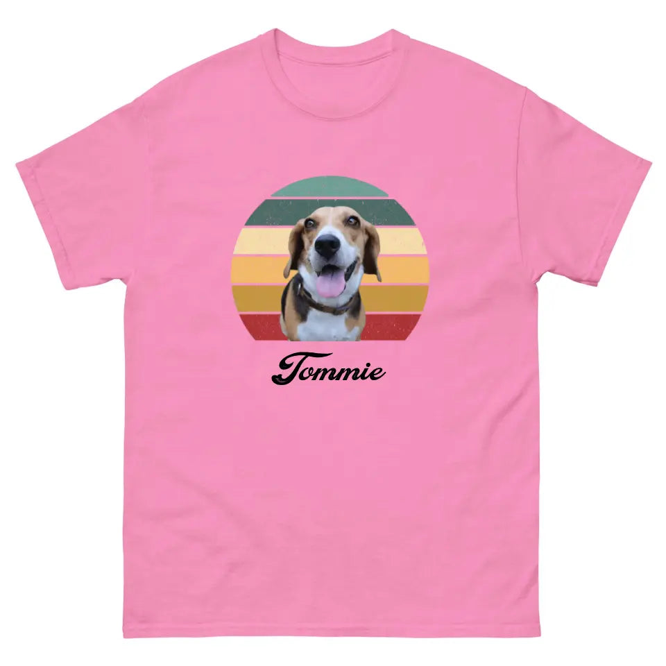Gepersonaliseerd Vintage T-shirt - Uitgeknipte foto van huisdier + naam - Iedereen Blij