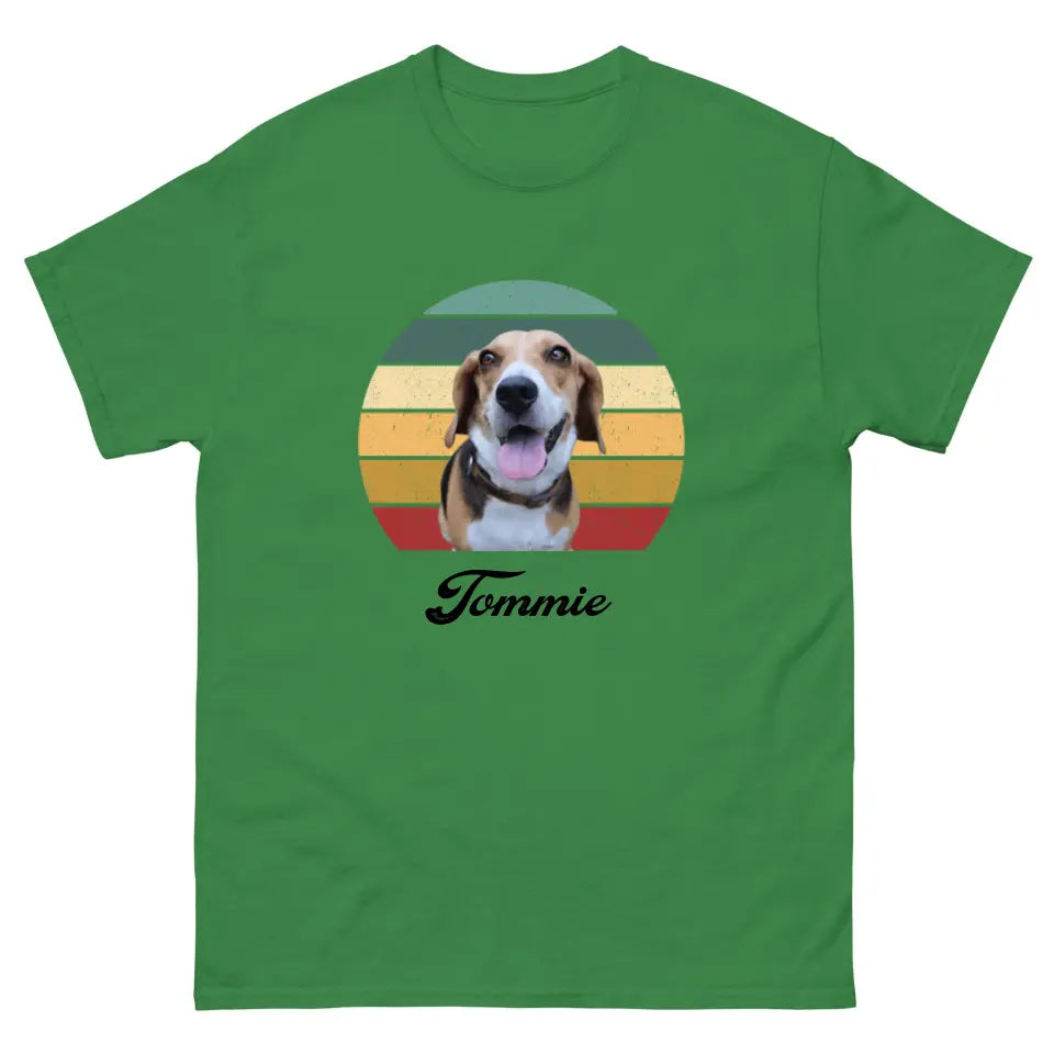 Gepersonaliseerd Vintage T-shirt - Uitgeknipte foto van huisdier + naam - Iedereen Blij