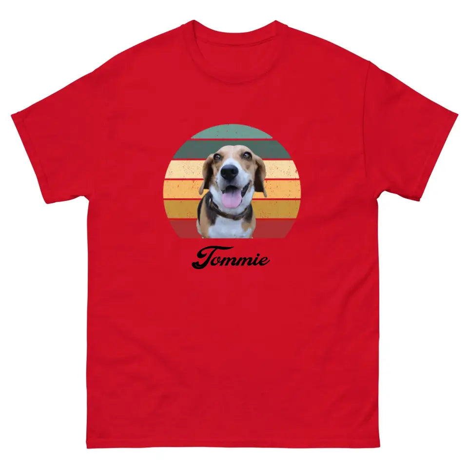Gepersonaliseerd Vintage T-shirt - Uitgeknipte foto van huisdier + naam - Iedereen Blij