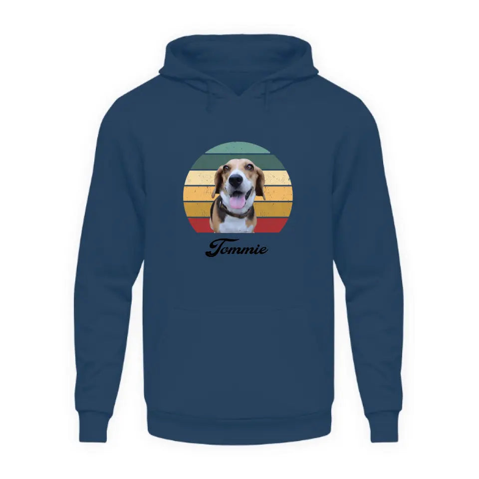 Gepersonaliseerde Vintage Hoodie - Uitgeknipte foto van huisdier + naam - Iedereen Blij