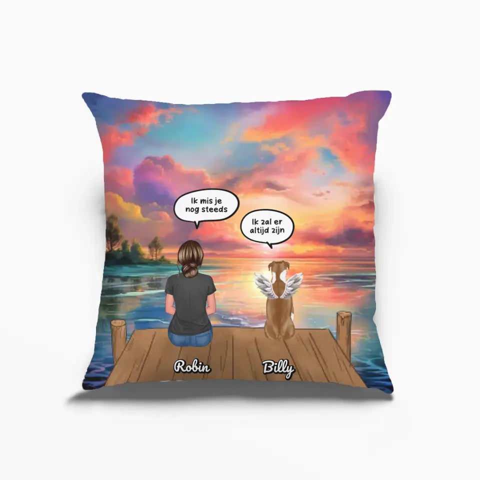 Personalisierter Kissenbezug – Erinnerungsstück an Ihr Haustier – „Ich vermisse dich immer noch“
