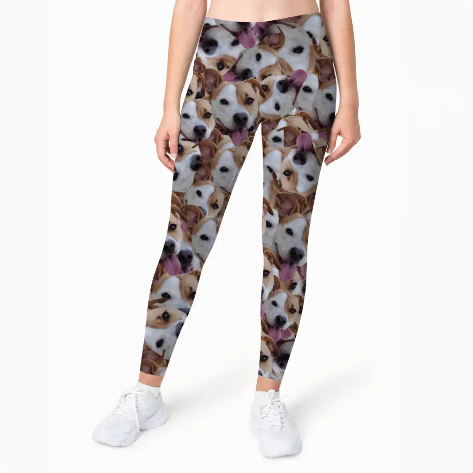 Gepersonaliseerde legging met oneindig keer je huisdier - Voeg zelf een foto toe - Iedereen Blij