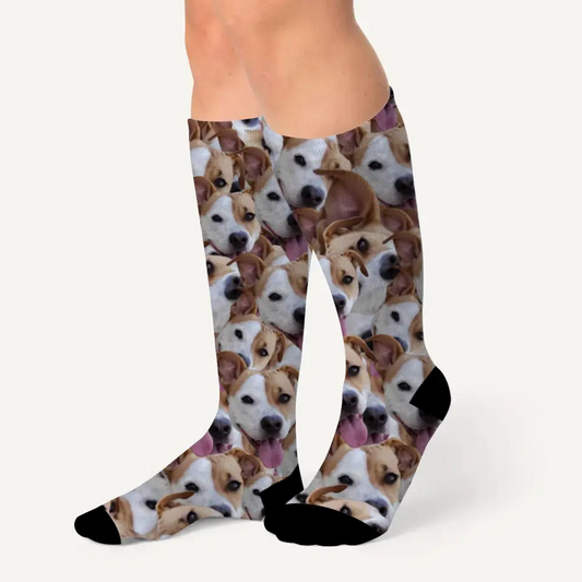 Gepersonaliseerde sokken met oneindig keer je huisdier erop - Voeg zelf een foto toe!
