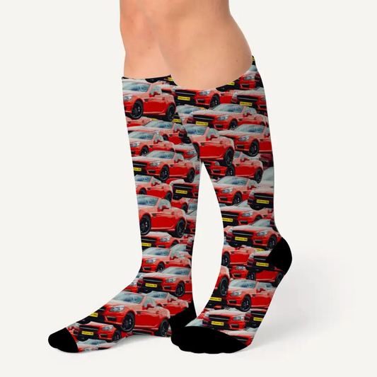 Gepersonaliseerde sokken met oneindig keer je auto erop - Voeg zelf een foto toe!