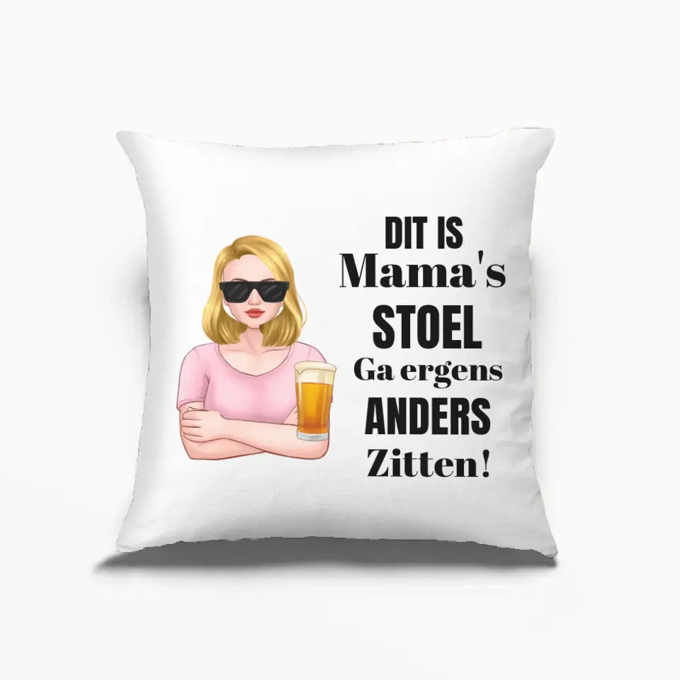 Personalisierter Kissenbezug – „Das ist Mamas Stuhl, setz dich woanders hin“