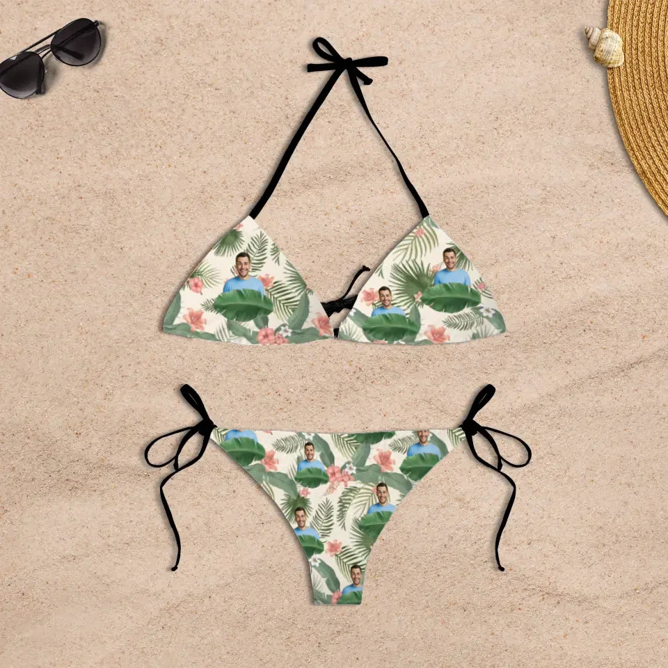 Gepersonaliseerde Hawaii bikini met je favoriete persoon - Voeg zelf foto's toe - Iedereen Blij