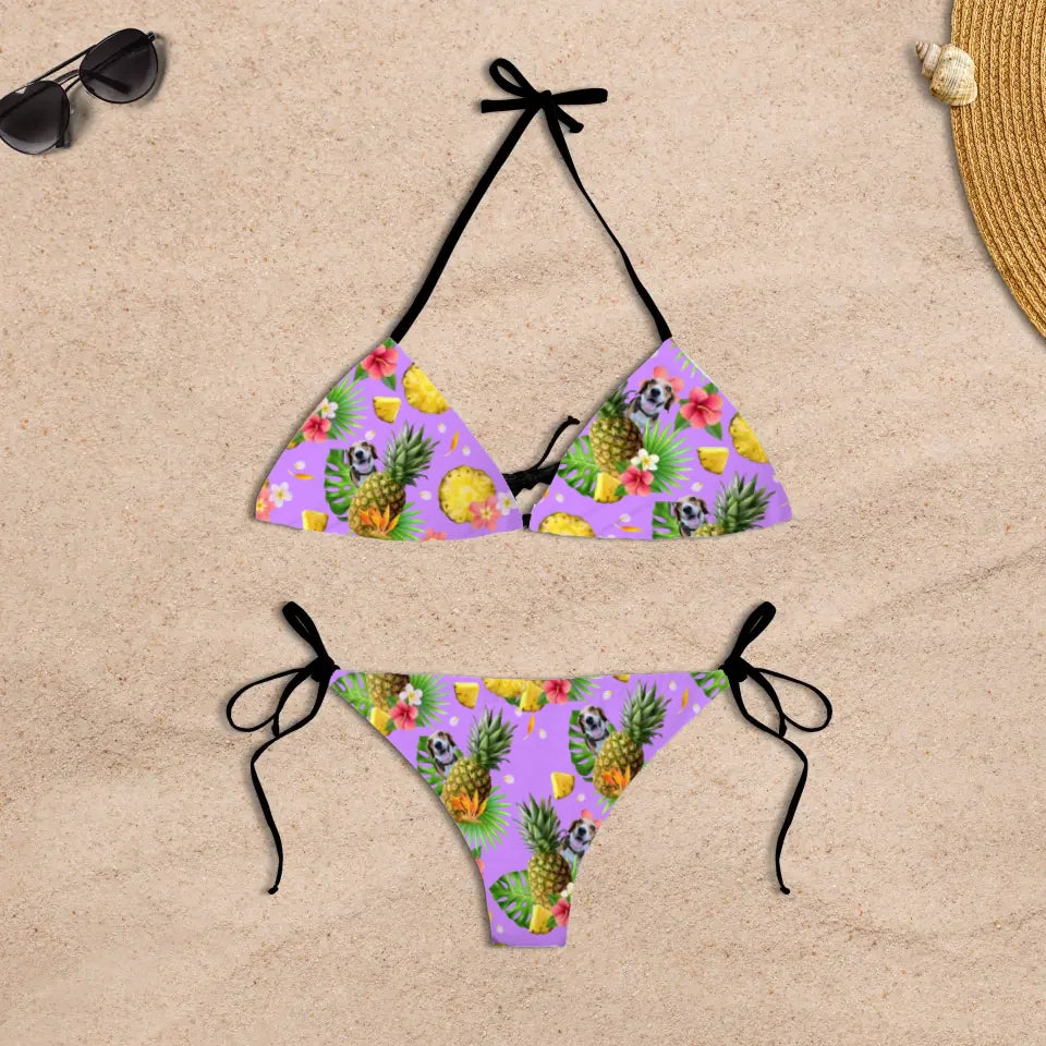 Personalized tropical pineapple bikini with your pet - Add your own photos