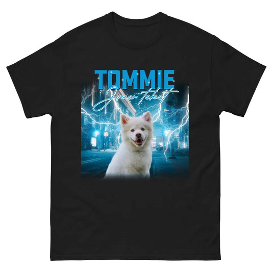 Gepersonaliseerd Retro T-shirt - Vintage Bootleg stijl - Voeg huisdieren en personen toe - Iedereen Blij