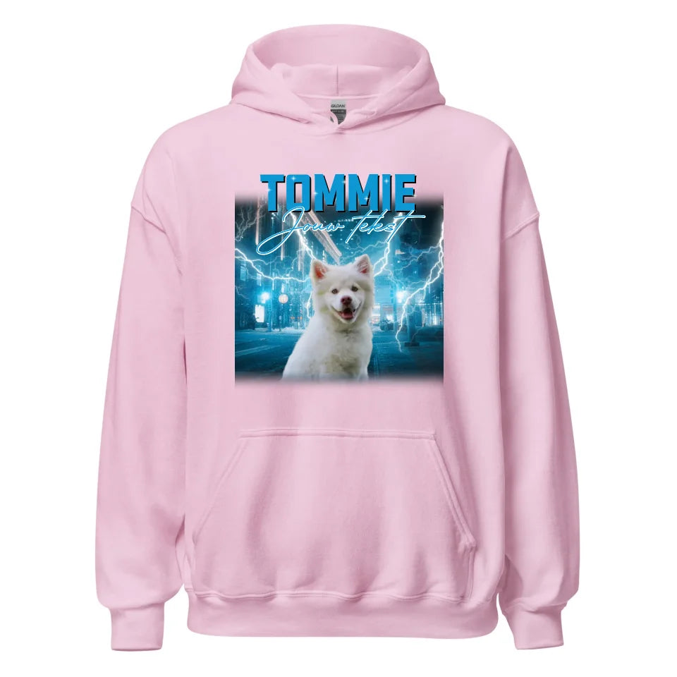 Gepersonaliseerde Retro Hoodie - Vintage Bootleg stijl - Voeg huisdieren en personen toe - Iedereen Blij