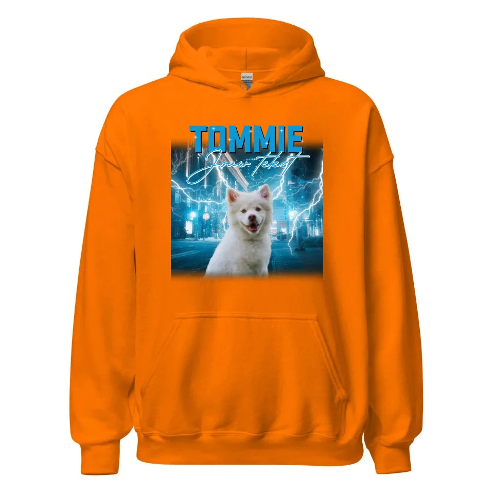 Gepersonaliseerde Retro Hoodie - Vintage Bootleg stijl - Voeg huisdieren en personen toe - Iedereen Blij