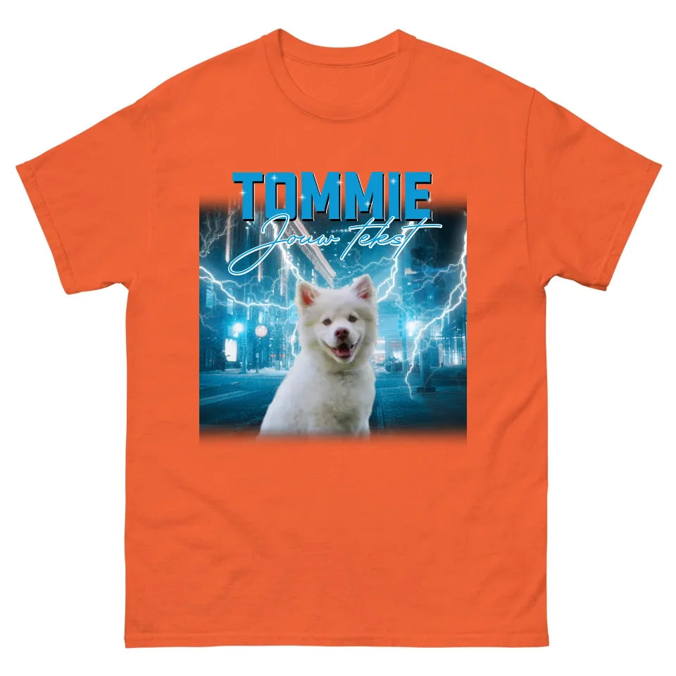 Gepersonaliseerd Retro T-shirt - Vintage Bootleg stijl - Voeg huisdieren en personen toe - Iedereen Blij