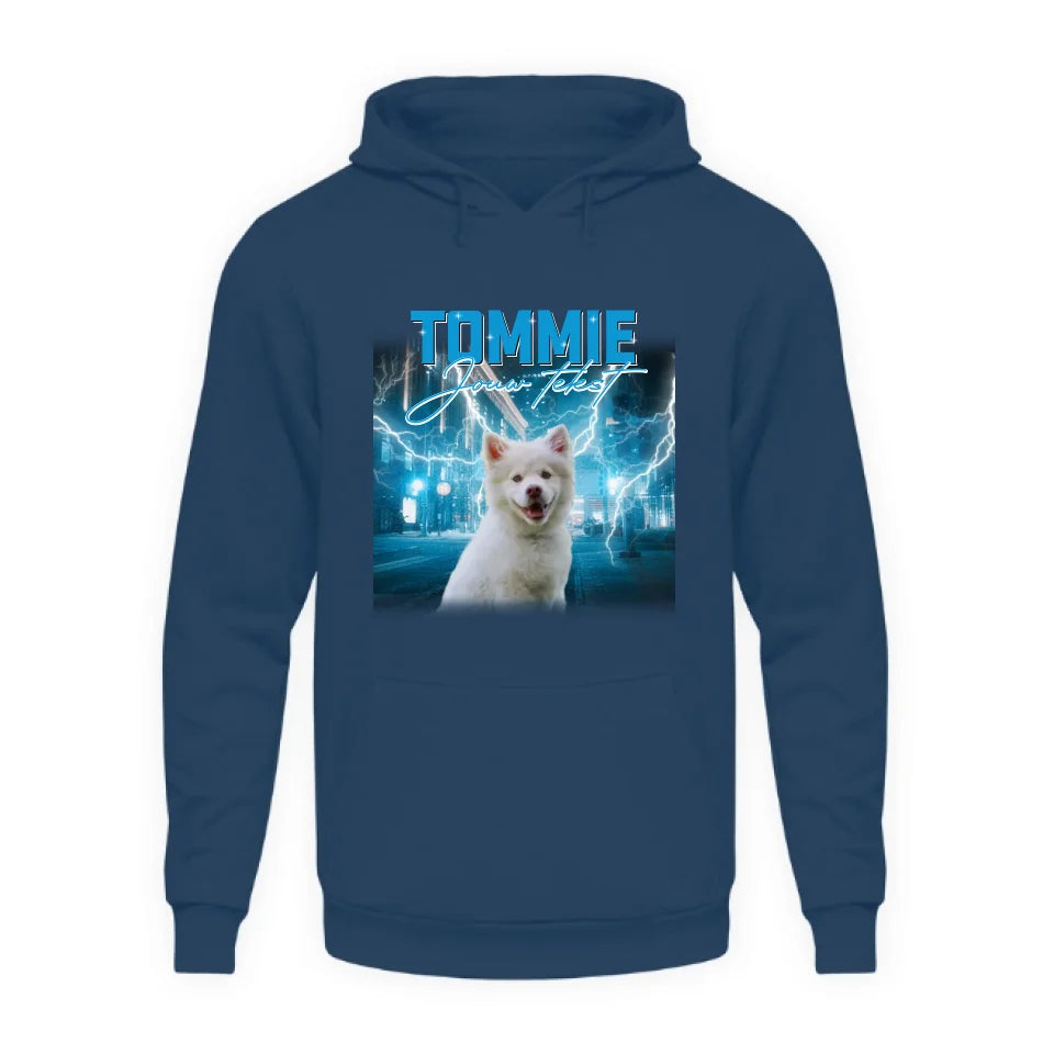 Gepersonaliseerde Retro Hoodie - Vintage Bootleg stijl - Voeg huisdieren en personen toe - Iedereen Blij
