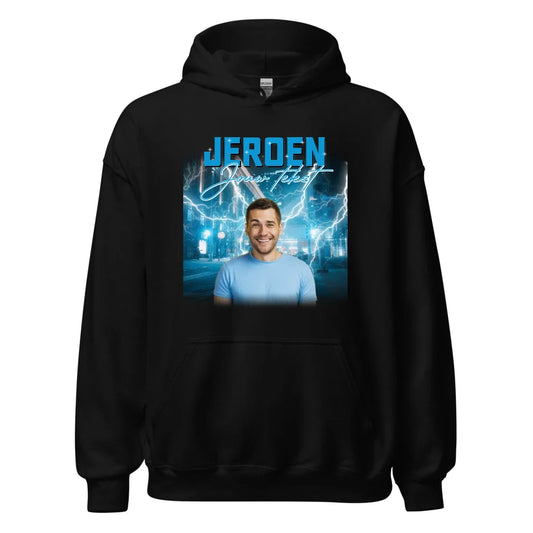 Retro hoodie met eigen foto en tekst - Iedereen Blij