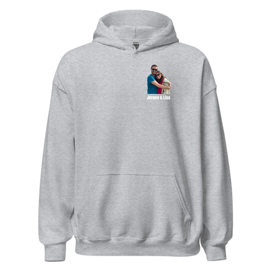 Hoodie met foto en tekst - Iedereen Blij