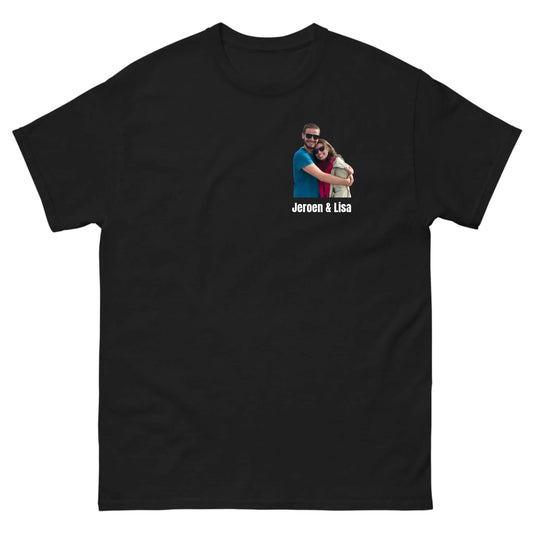 T-shirt met eigen foto en tekst - Iedereen Blij
