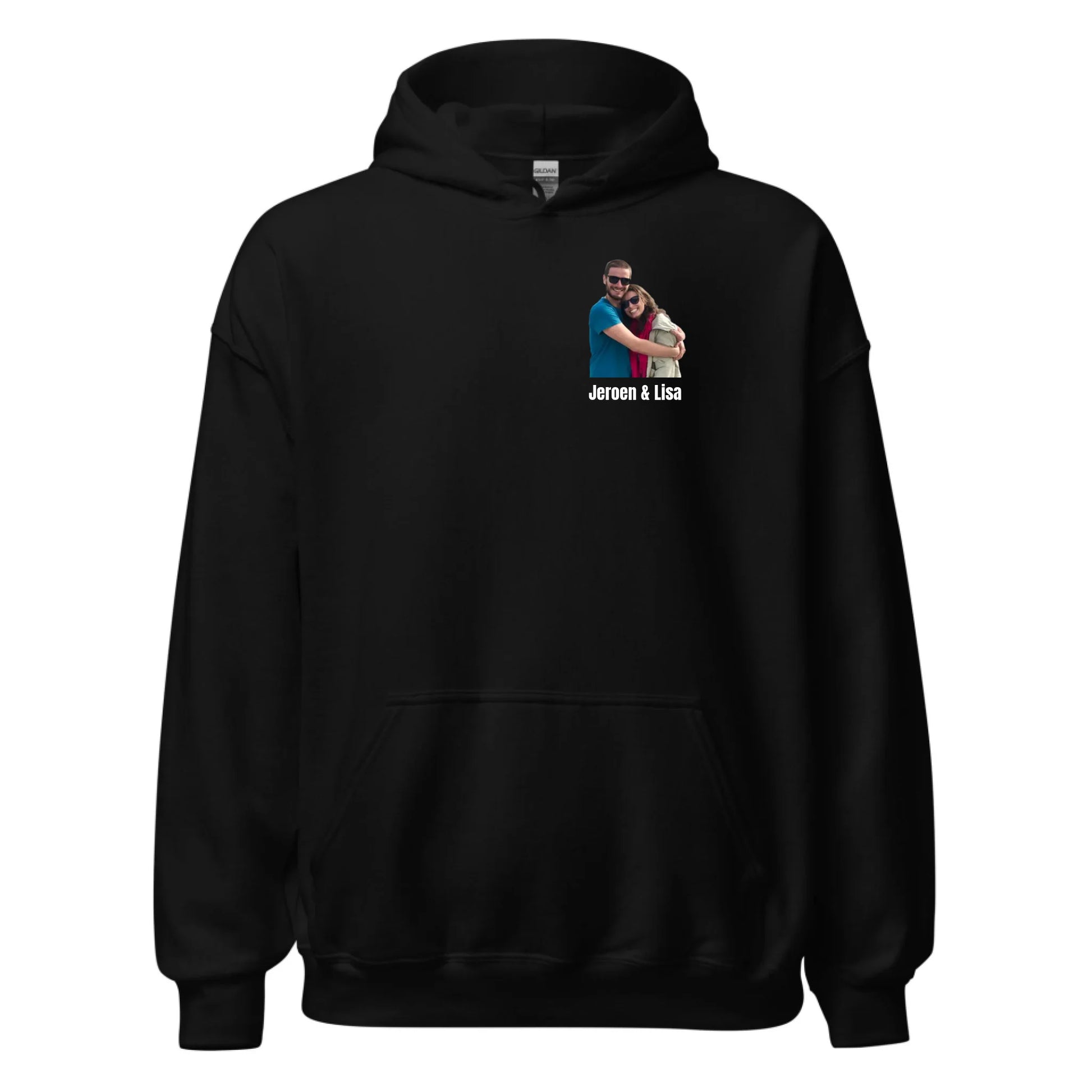 Hoodie met foto en tekst - Iedereen Blij