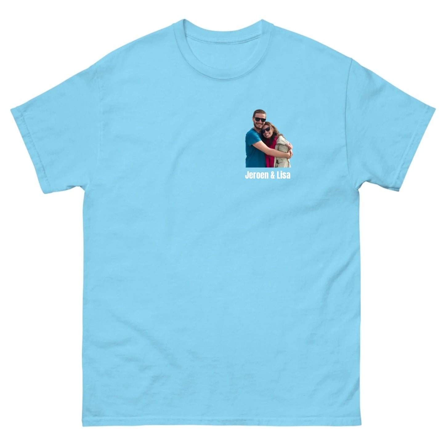 T-shirt met eigen foto en tekst - Iedereen Blij