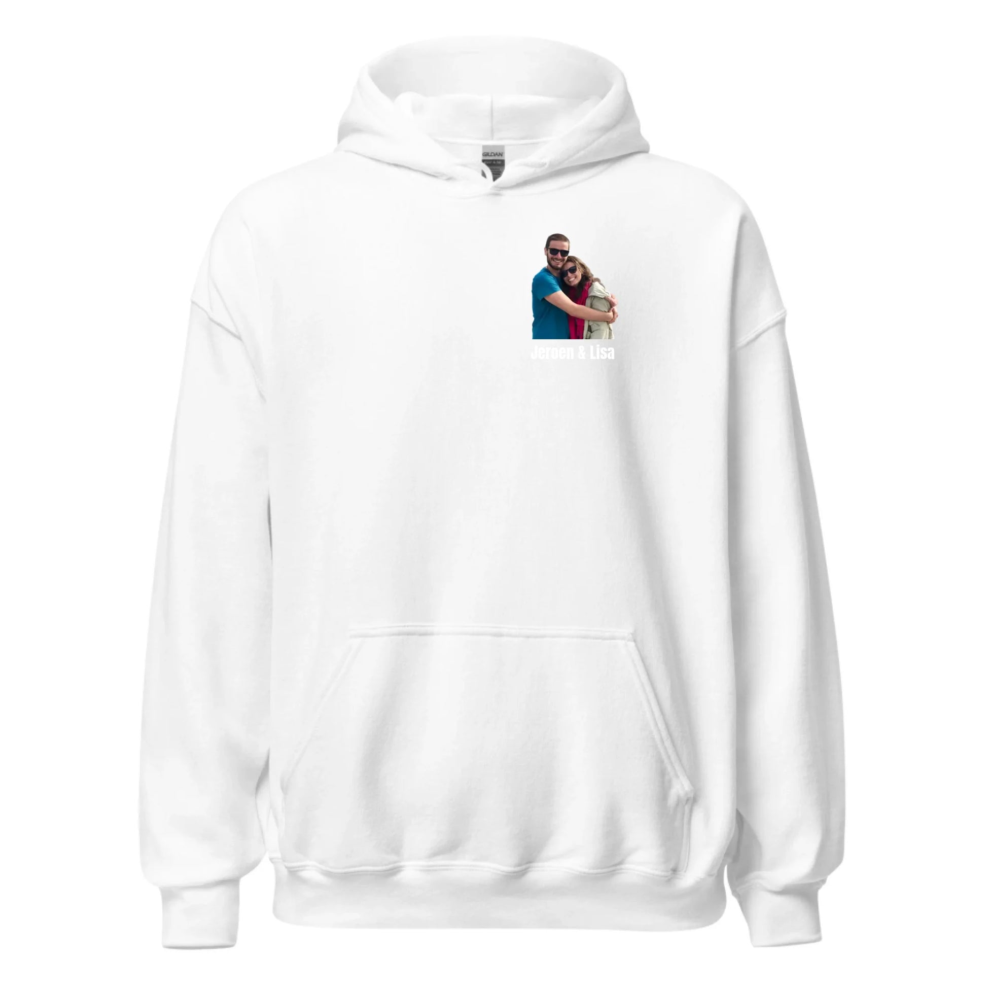 Hoodie met foto en tekst - Iedereen Blij