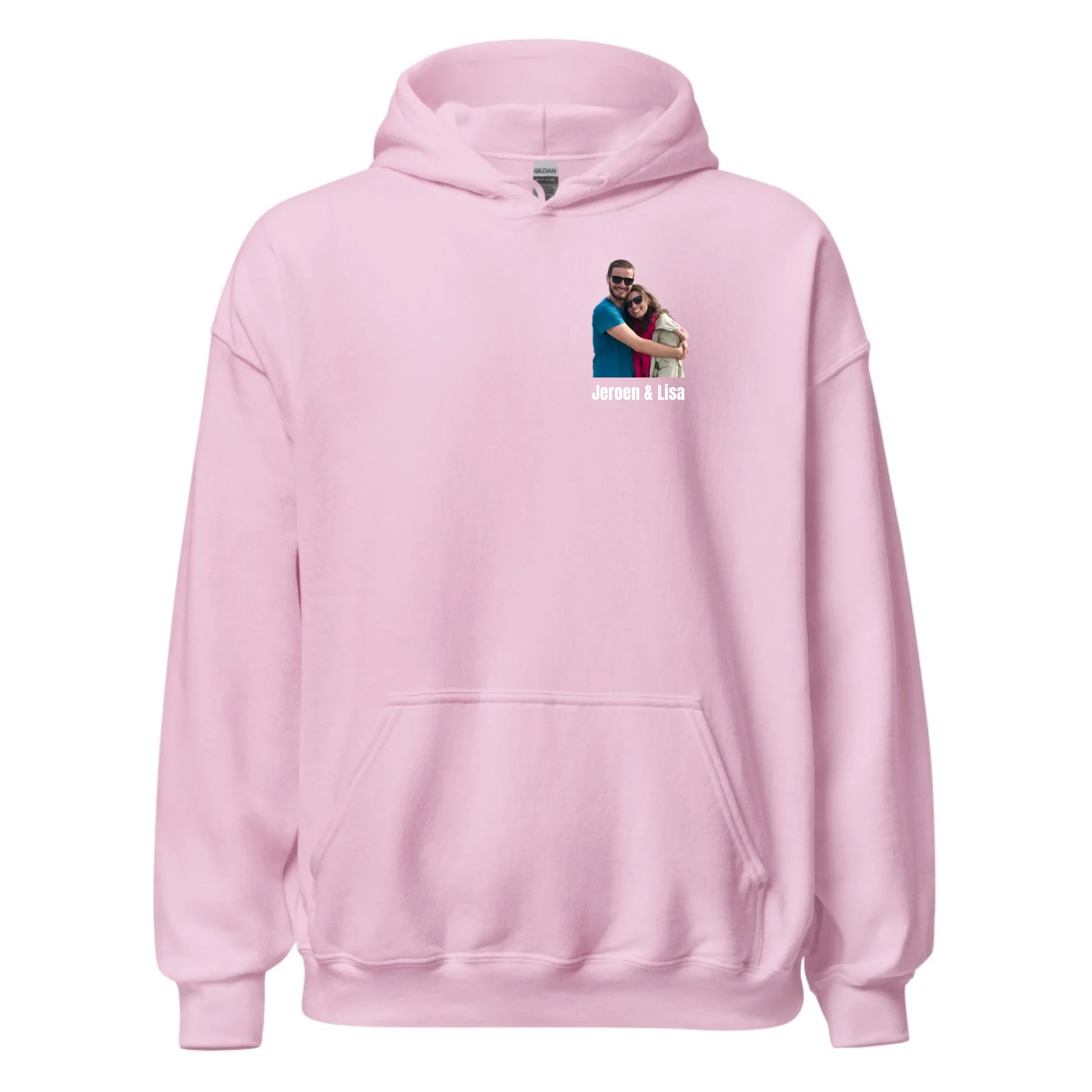 Hoodie met foto en tekst - Iedereen Blij