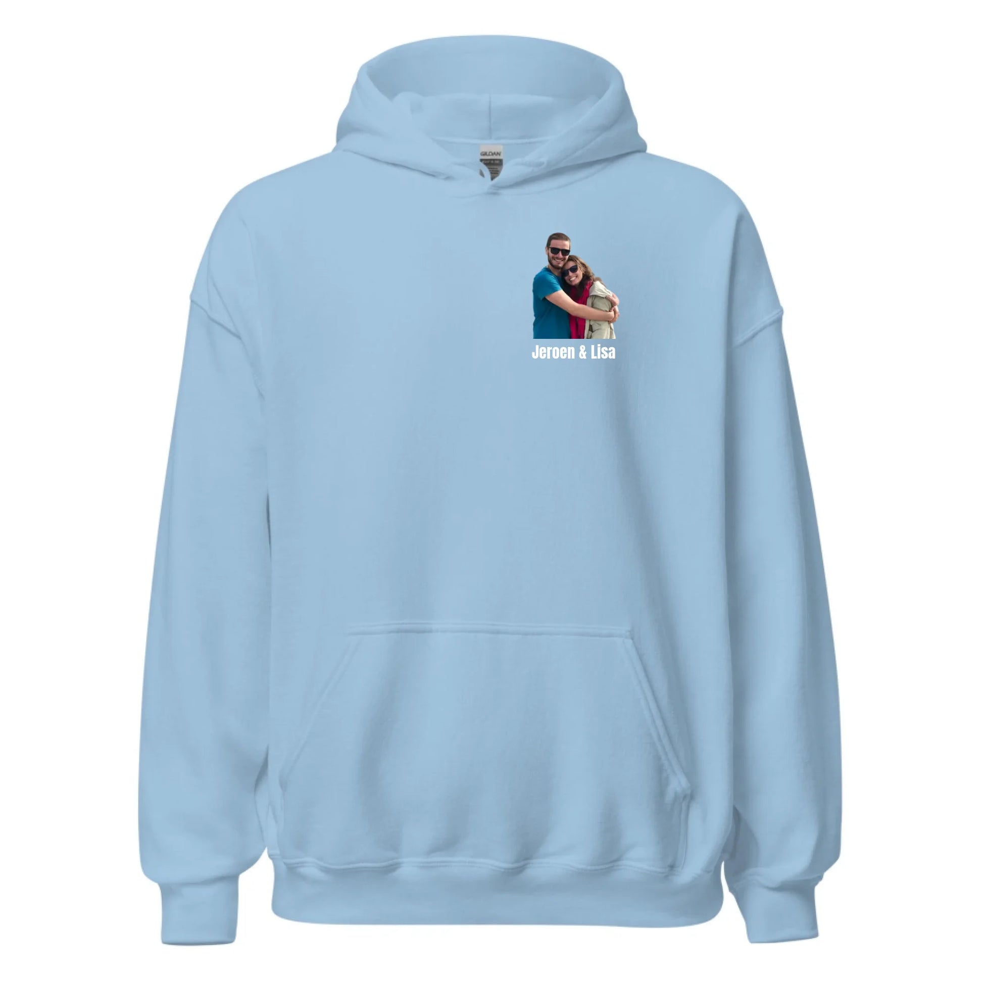 Hoodie met foto en tekst - Iedereen Blij