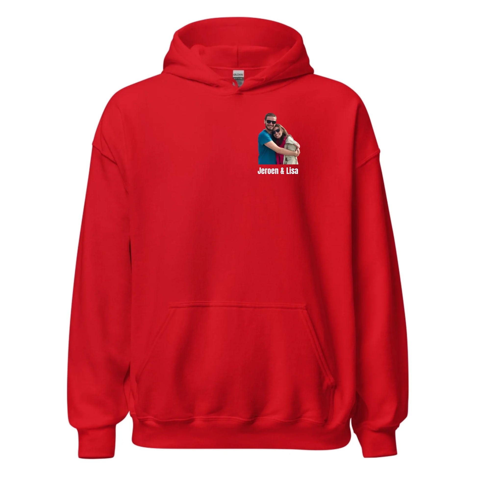 Hoodie met foto en tekst - Iedereen Blij