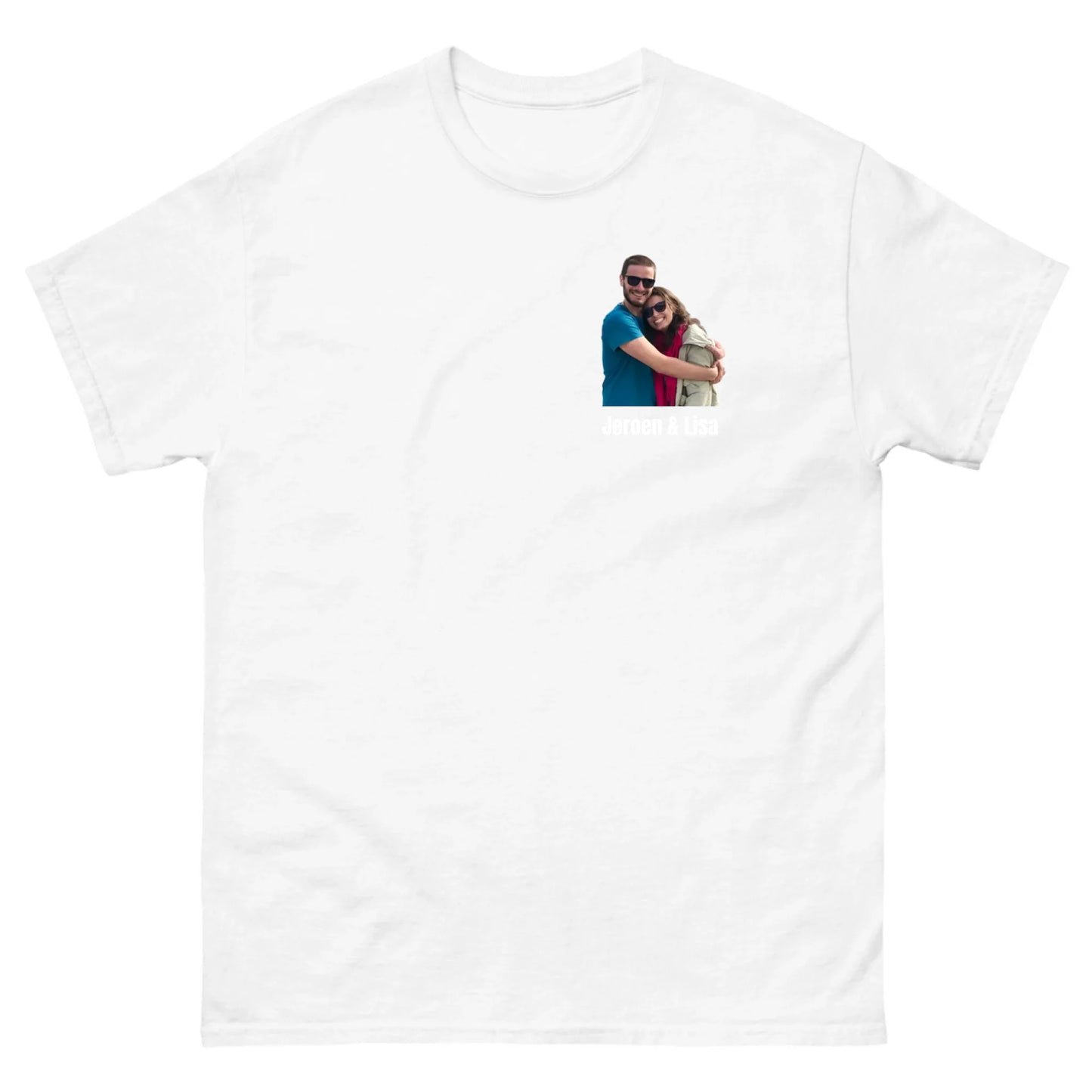 T-shirt met eigen foto en tekst - Iedereen Blij