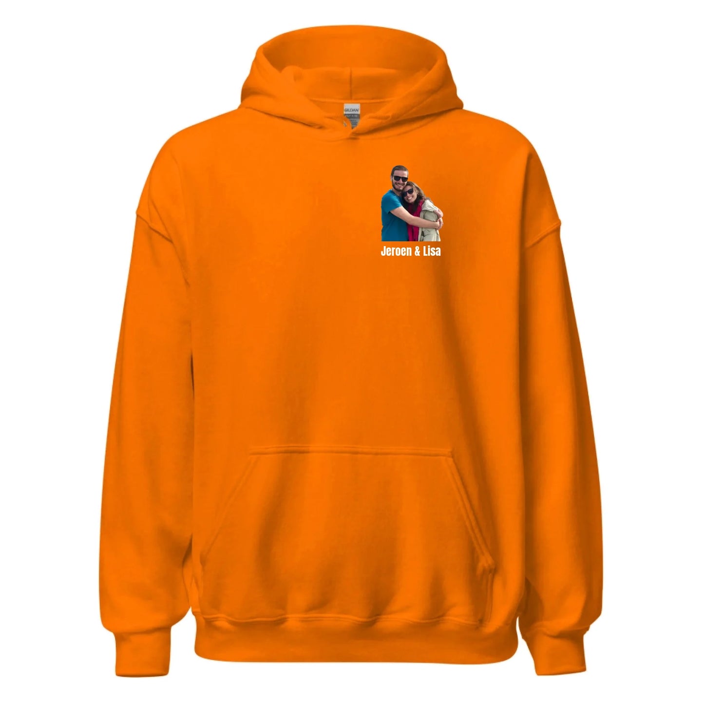 Hoodie met foto en tekst - Iedereen Blij