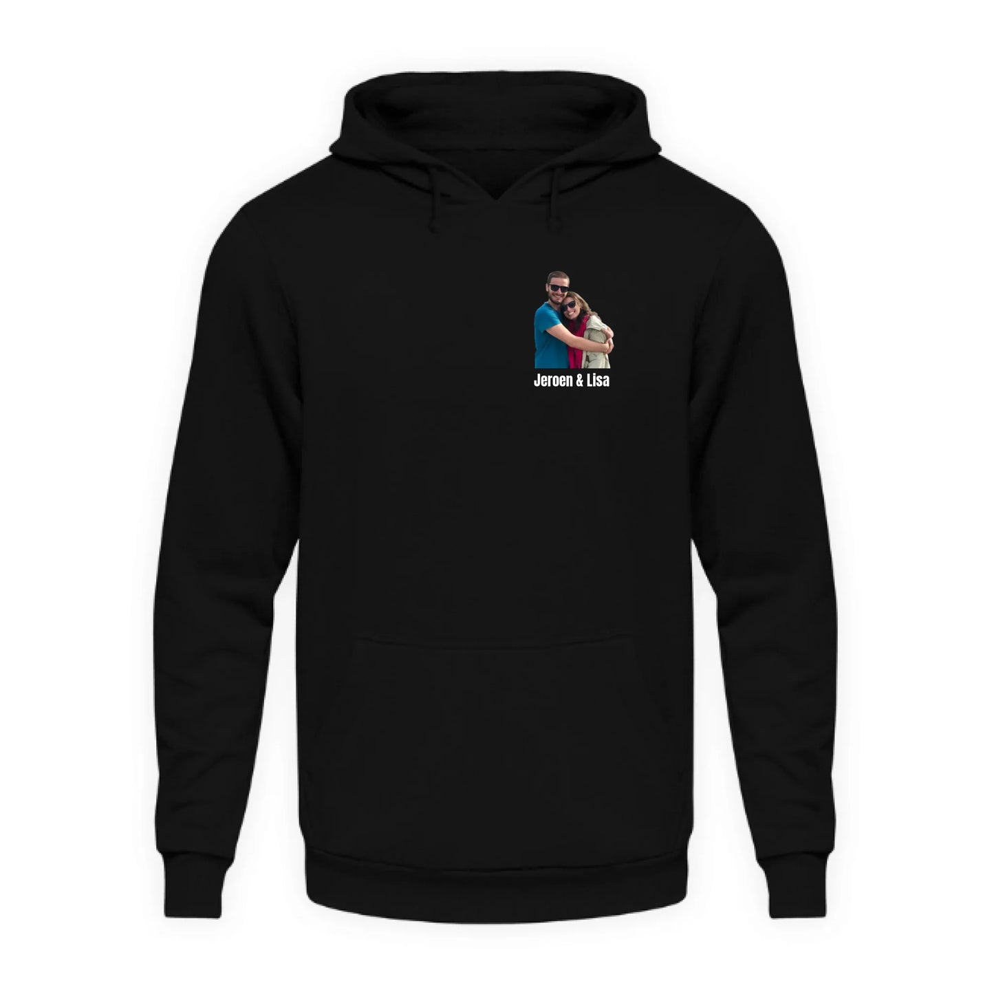 Hoodie met foto en tekst - Iedereen Blij