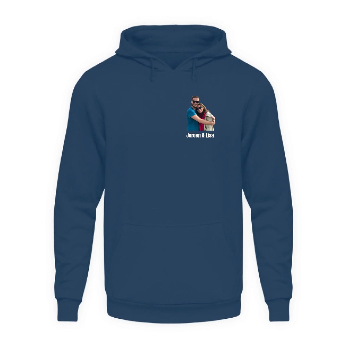 Hoodie met foto en tekst - Iedereen Blij