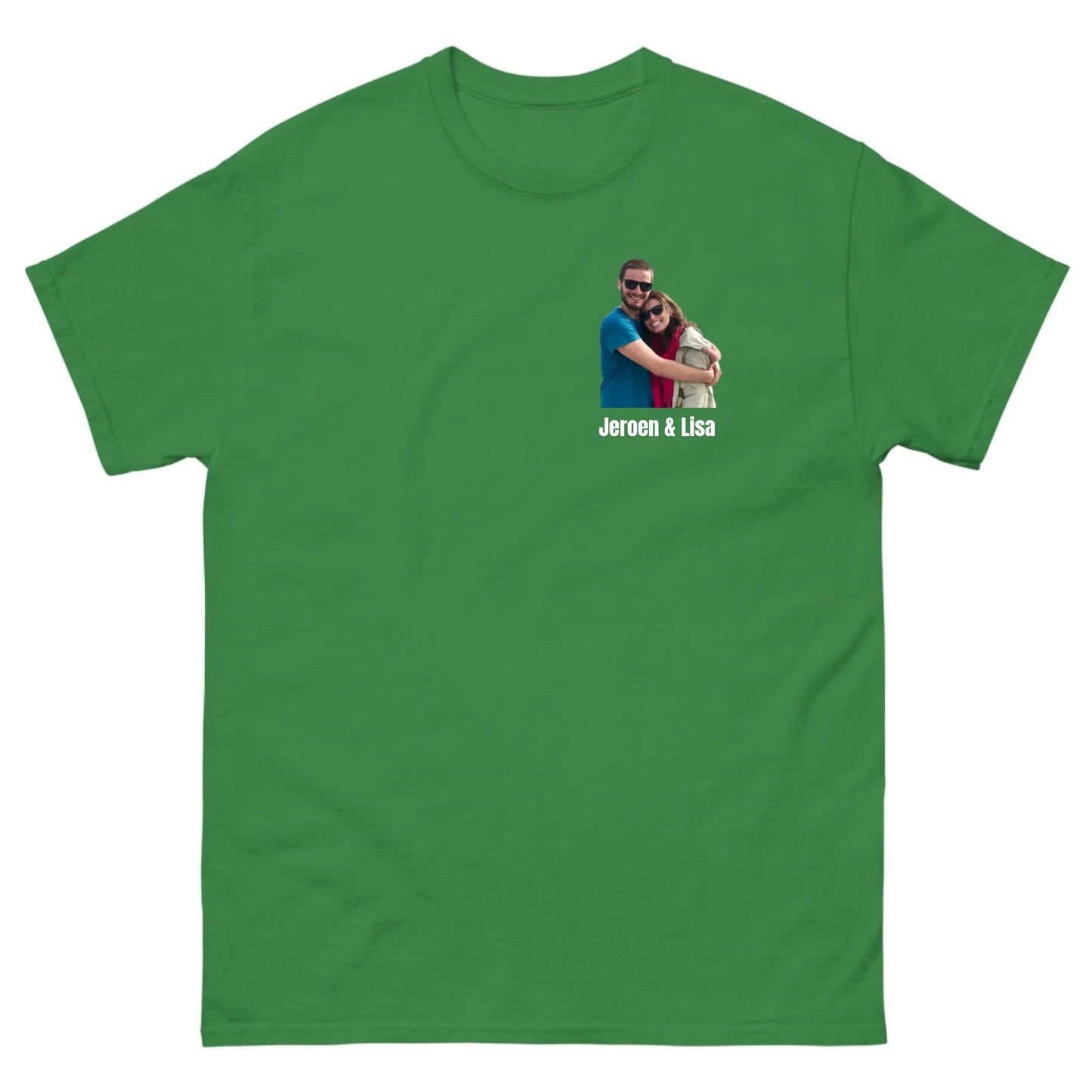T-shirt met eigen foto en tekst - Iedereen Blij