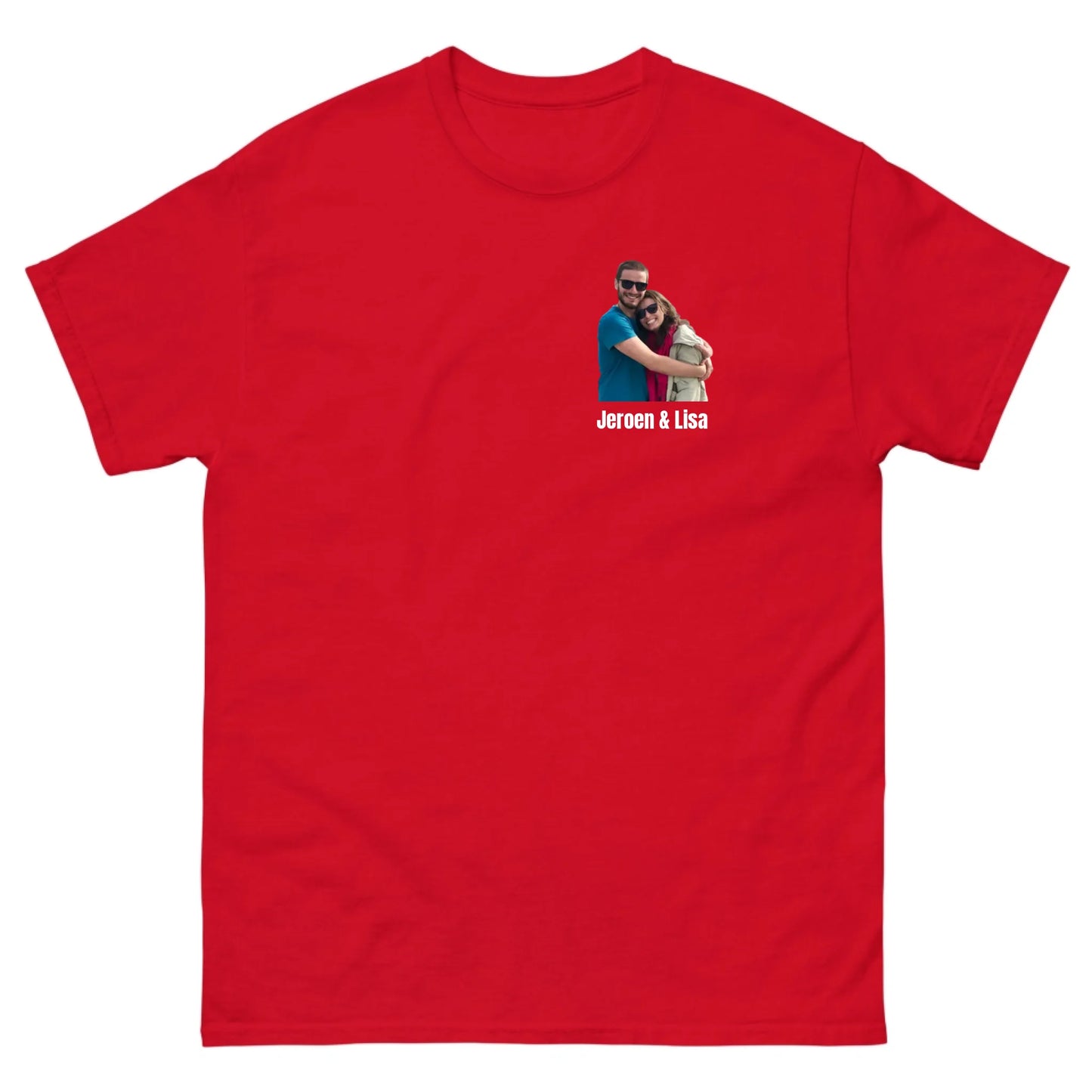 T-shirt met eigen foto en tekst - Iedereen Blij