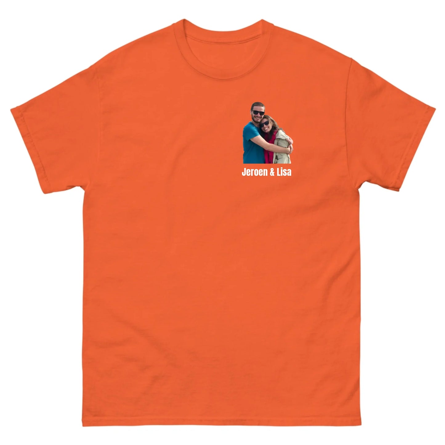 T-shirt met eigen foto en tekst - Iedereen Blij