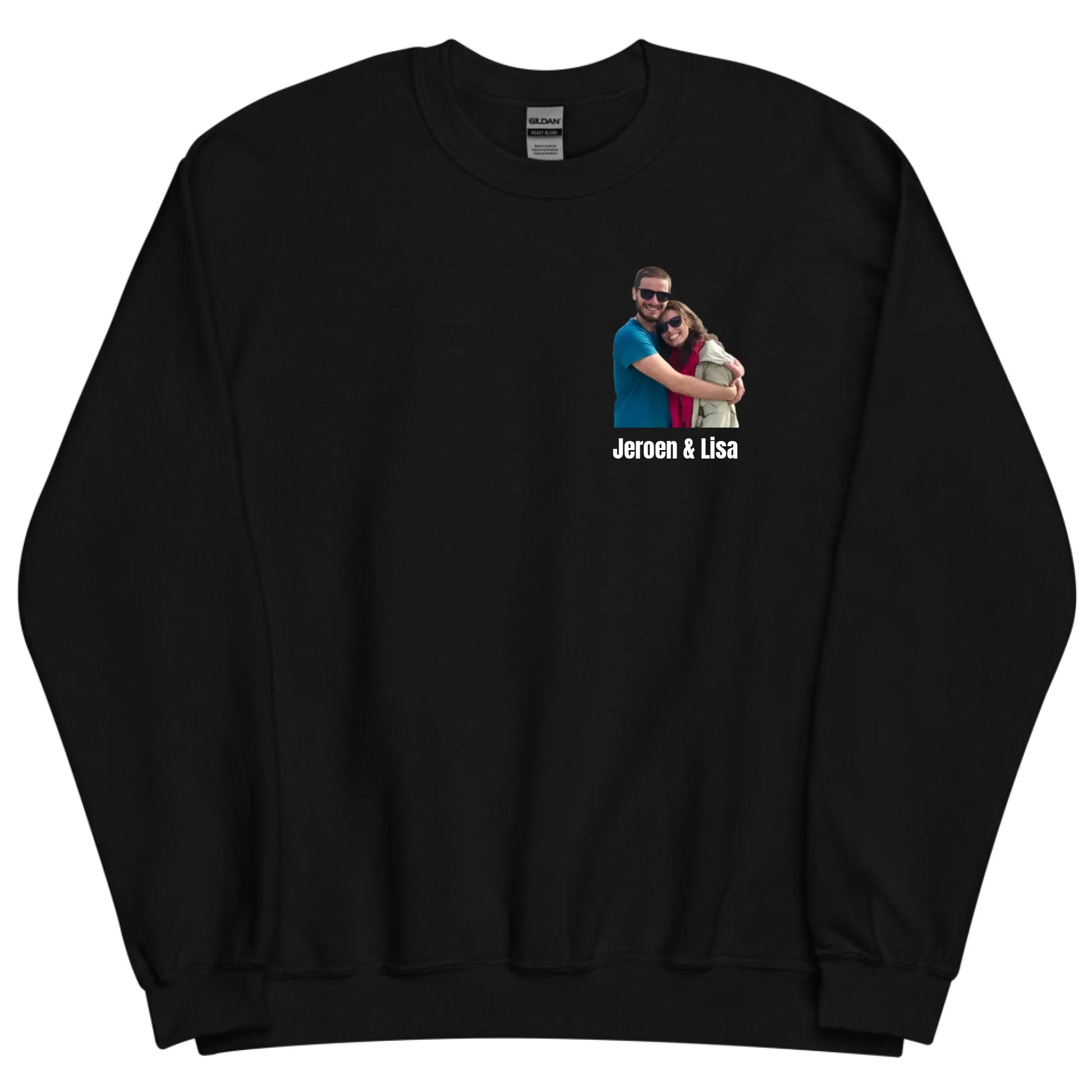 Sweater met foto en tekst - Iedereen Blij
