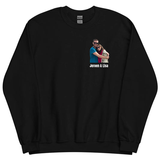 Sweater met foto en tekst - Iedereen Blij