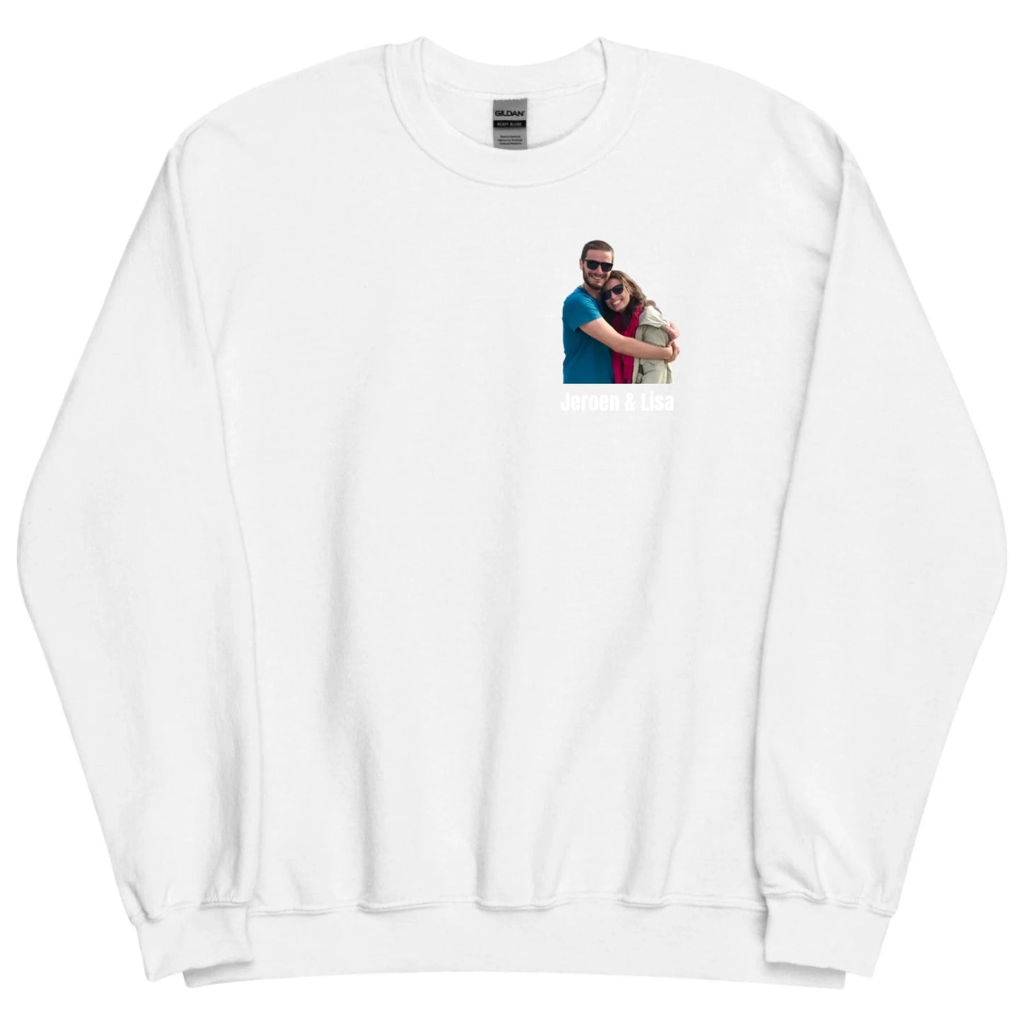Sweater met foto en tekst - Iedereen Blij